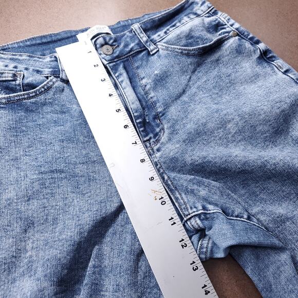 Judy Blue Jeans Women 14W Acid Wash Skinny Fit Ankle Distressed Retro Grunge - Picture 6 of 11